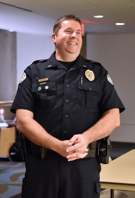 Lieutenant Micahel Coss at the Coffee with a Cop event