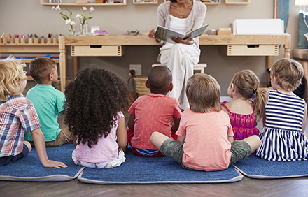 Children sitting in daycare