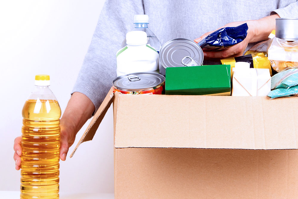 Box of grocery donations
