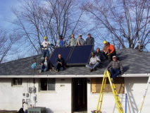 Students on Solar Thermal Installation
