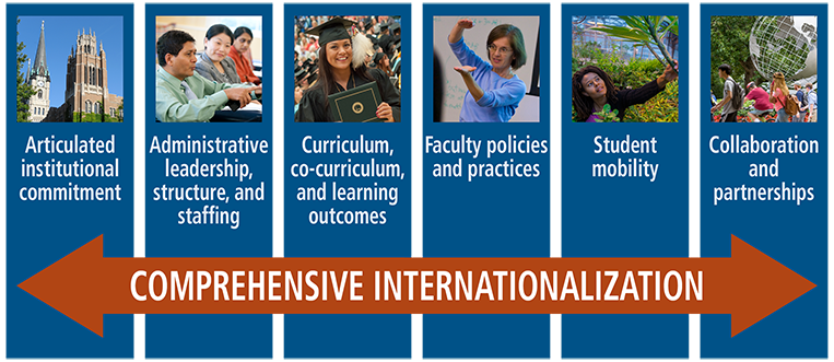 Articulated Institutional Commitment…Administrative Leadership Structure, and Staff…Curriculum Co-Curriculum and Learning Outcomes…Faculty Policies and Practices…Student Mobility…Collaboration and Partnerships…Comprehensive Internationalization