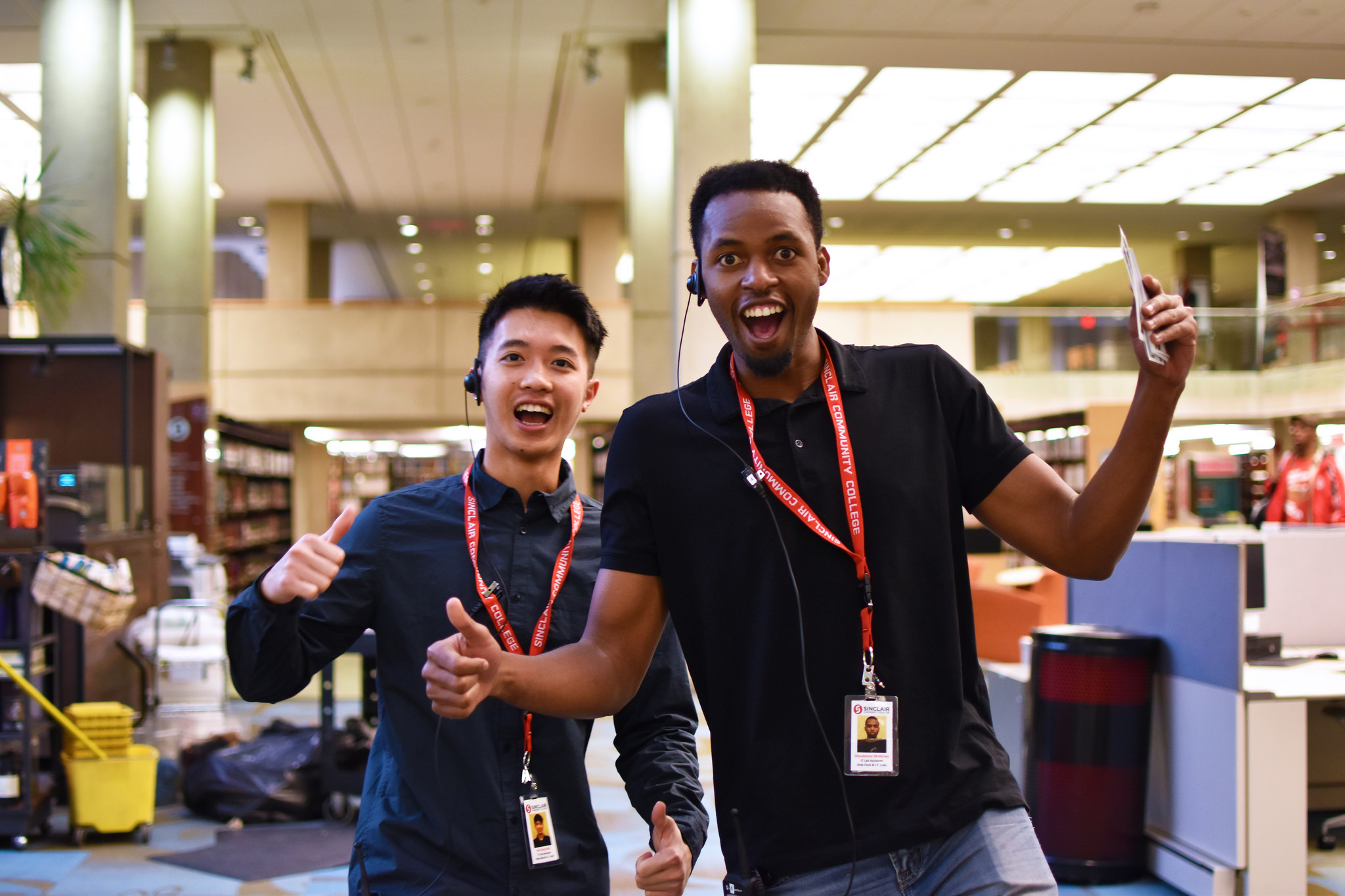 Workers in the library