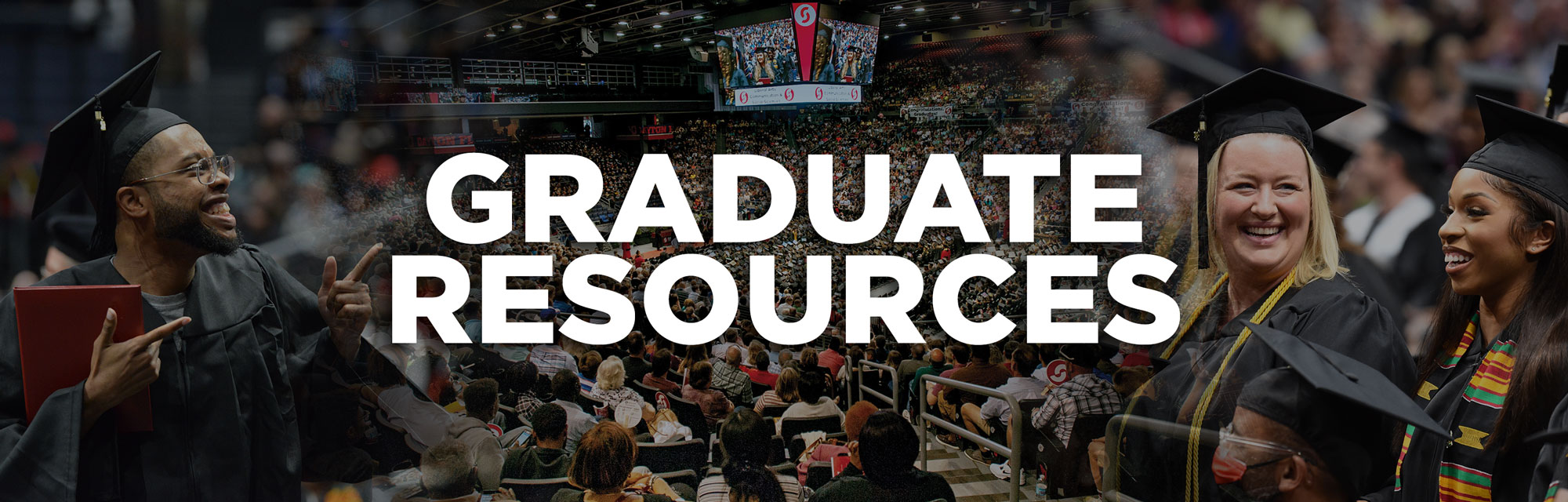 Banner featuring images of Sinclair Graduates with the text "Graduate Resources"