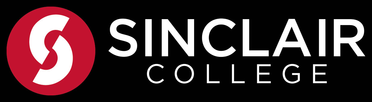 Sinclair primary logo horizontal red white on black