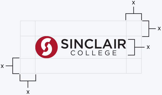 Sinclair primary and secondary logo spacing